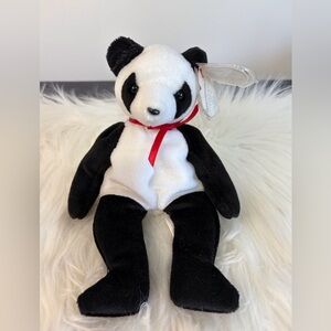 Ty Fortune 1997 Black and White Panda Beanie Baby